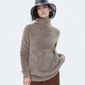 Zara Tan Fuzzy Sweater
